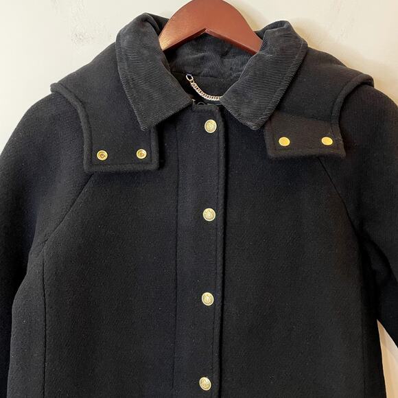 J.Crew Stowe Parka Italian Wool Coat Stadium Midi City Classic Trip CD571 Black